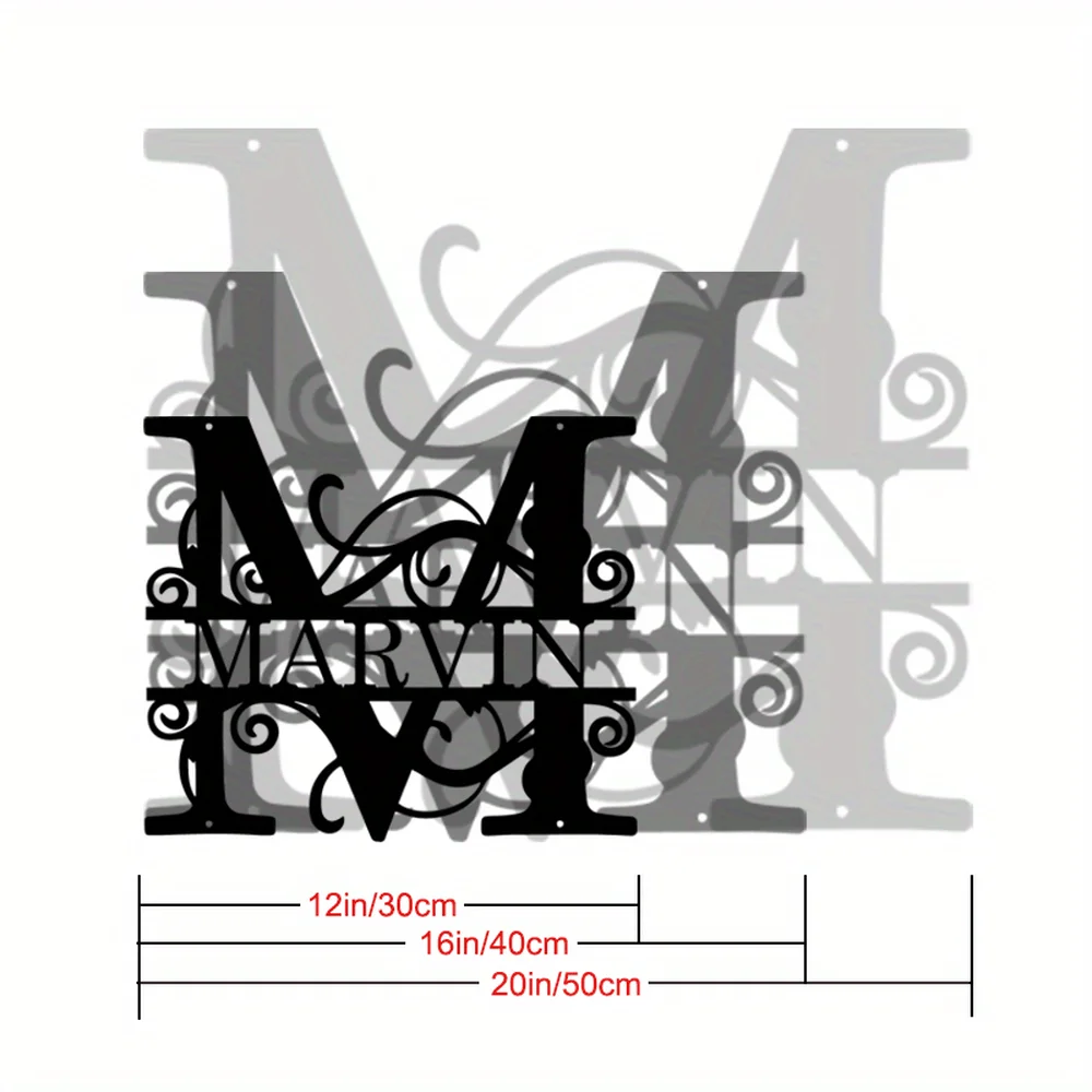 Custom Metal Name Sign, Initial&Monogram, Metal Wall Decor for Home/Garden/Farm, for Birthday/Wedding/Housewarming/Parties Gifts