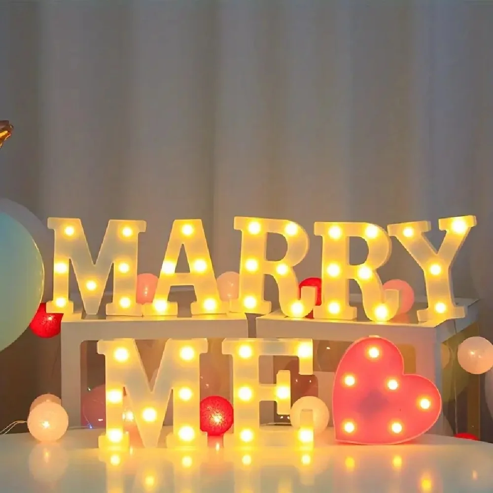 

1PC White LED Alphabet & Number Lights Battery Powered Decorative Night Light for Home,Weddings,Birthdays,Christmas Party Decor