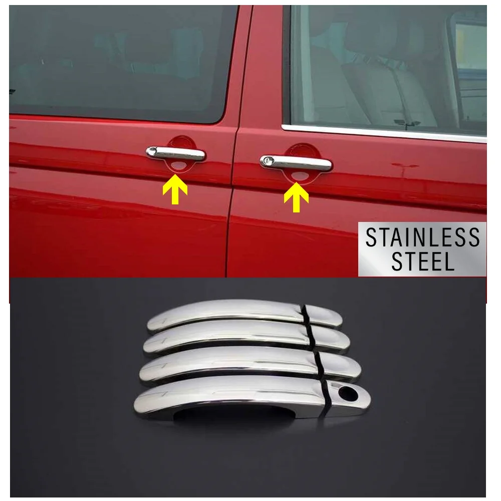 For VW Transporter T6 Chrome Door Handle 4 Door 2015-2023 Models. Stainless Steel. A+ Quality. Car Accessories