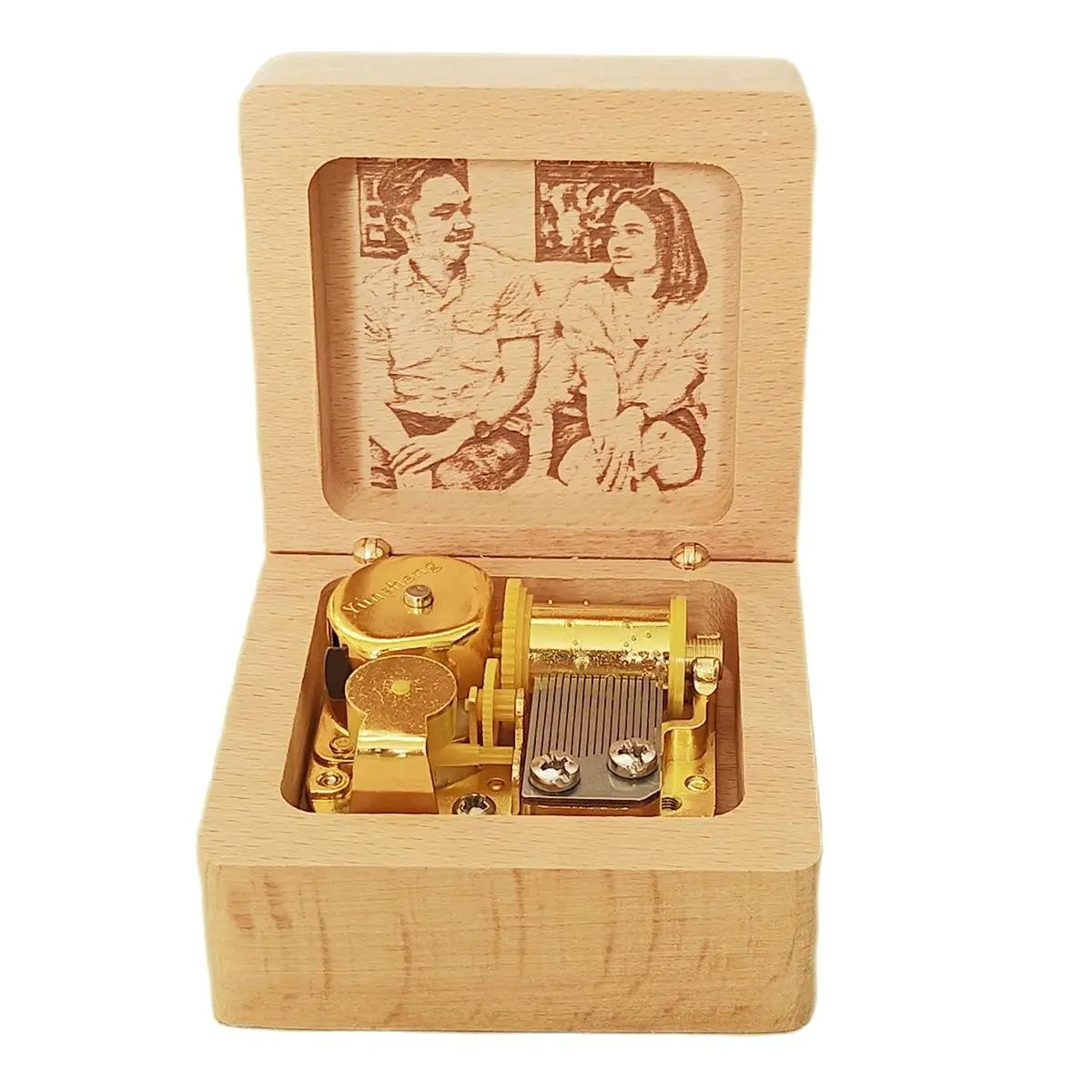 

Музыкальная шкатулка с золотым механизмом, музыкальная шкатулка для всех вещей, фото с гравировкой, музыкальные подарки, Необычные юбилеи, свадьбы, дня рождения