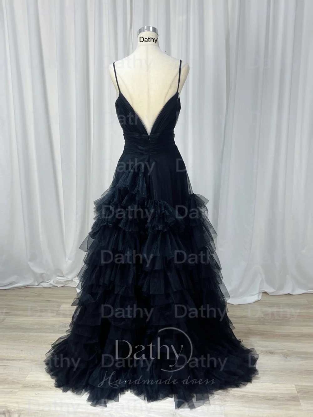 Dathy French Ivory Cropped Ankle-Length Princess Ball Gown 3D Floral Strapless Evening Dress Glitter Tulle Party Dress