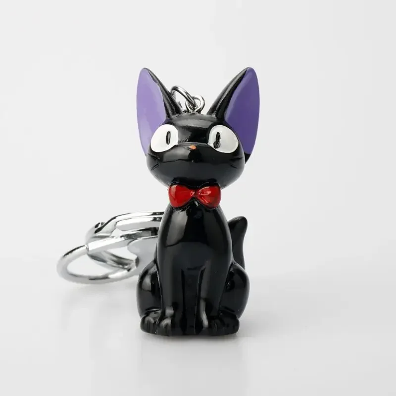Porte-clés chat noir en PVC, 5cm