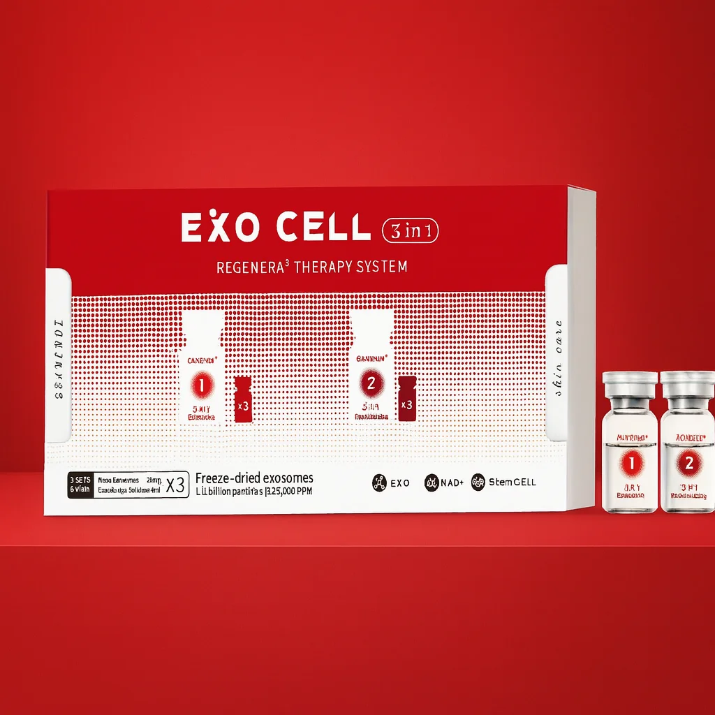 3 in 1 EXO Cell NAD+ HA Solution Sanendi Skin Care System with GHK-Cu for facial hydration and refined comforting skin touch