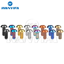 Wanyifa Titanium Bolt M5x10 12mm Button Torx T25 Head Screw for Bike Disc Brake Cycle Rotor Bicycle Water Bottle Cage Screws