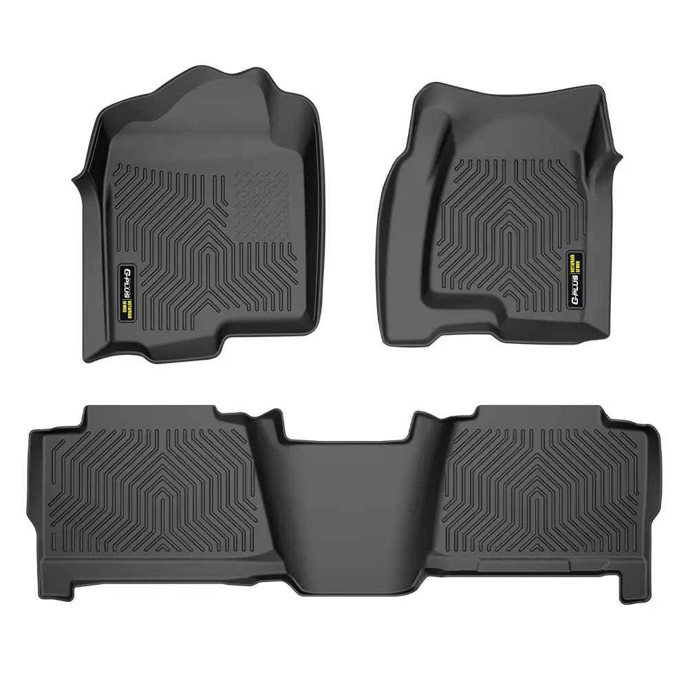 

Floor Mats Tpe Fit for Chevy Silverado/Gmc Sierra 1500 Crew Cab 1999-2006 1St & 2Nd Row 3Pcs Truck Mats All Weather