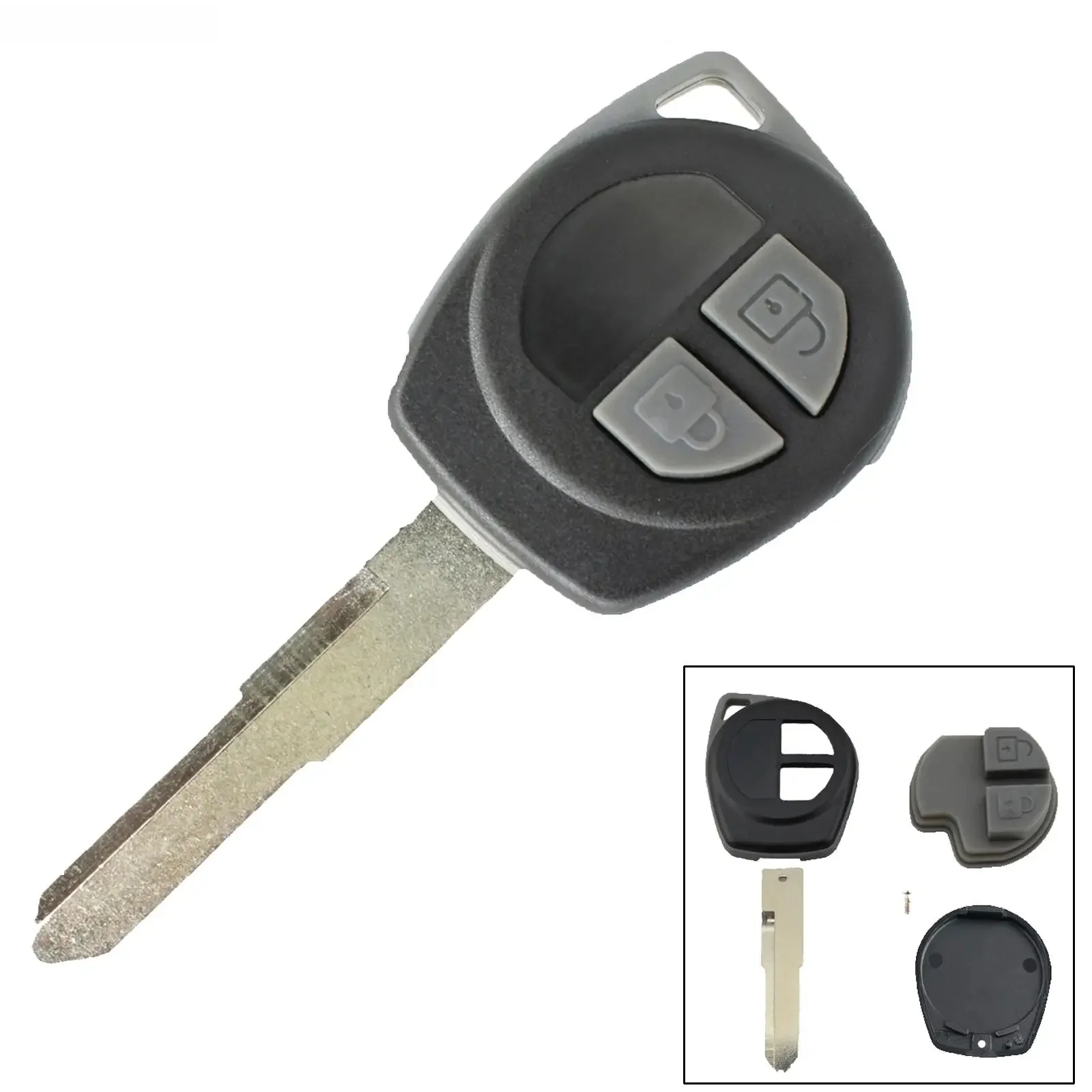 2-przyciskowy zdalny kluczyk samochodowy do Suzuki Swift SX4 Liana Lgnis Splash Vitara Grand Vitara Alto Jimny Gumowy przycisk Pad — zdjęcie 2