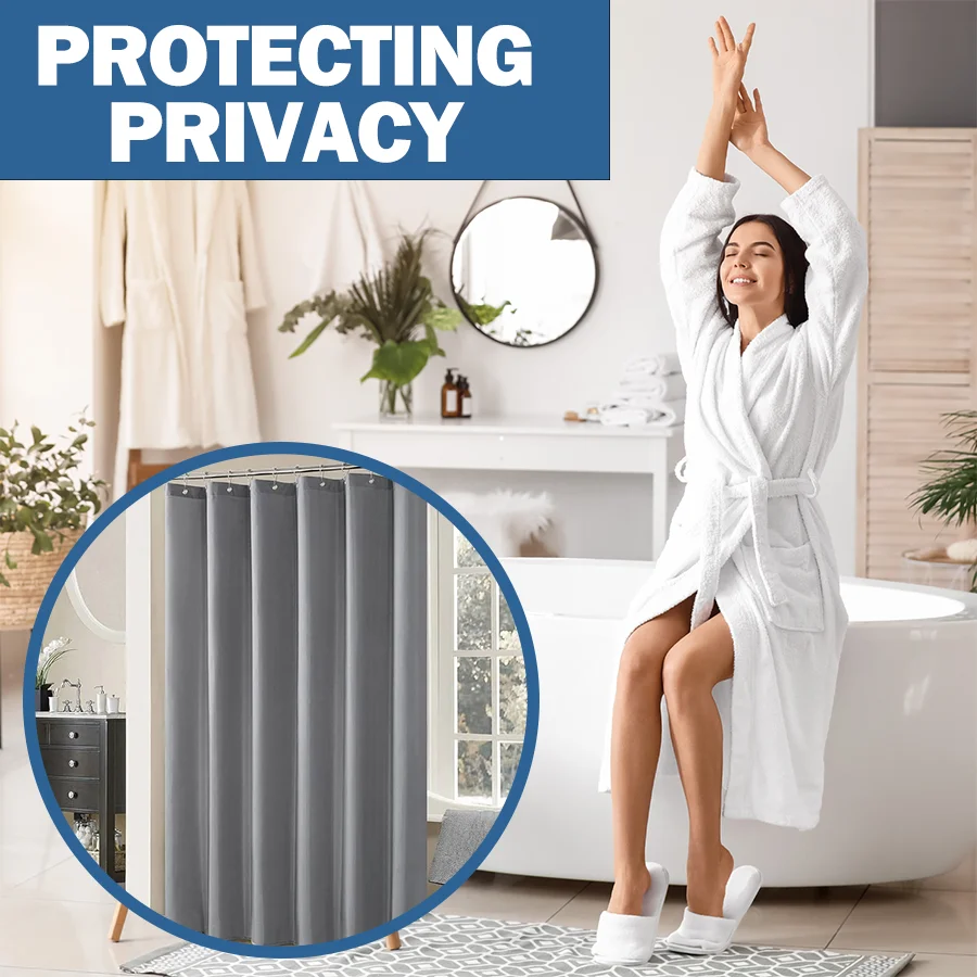 깔끔한 환경을 위한 내구성이 뛰어난 세련된 디자인의 1피스 71×71인치 회색 샤워 커튼 라이너(후크는 포함되지 않음)