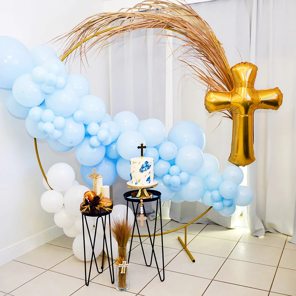 1pcs Church Bless Cross Baptism Foil Balloon Easter Party Decor First Communion Eucharist Party Jesus Pentecost Balloon Supplies