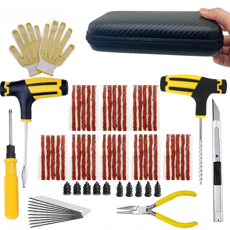 AliExpress ZFOUEK New Car Tire Repair Tool Kit Studding Tool Auto Bike Puncture Plug Garage Needle Nose Pliers Vacuum Film Nail EVA Storage Case