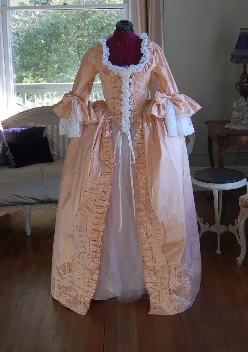 Women's Rococo Marie Antoinette Gown Dress robe la francaise 1700s Ball Gown Historical Vintage Ball Gown Renaissance Costume