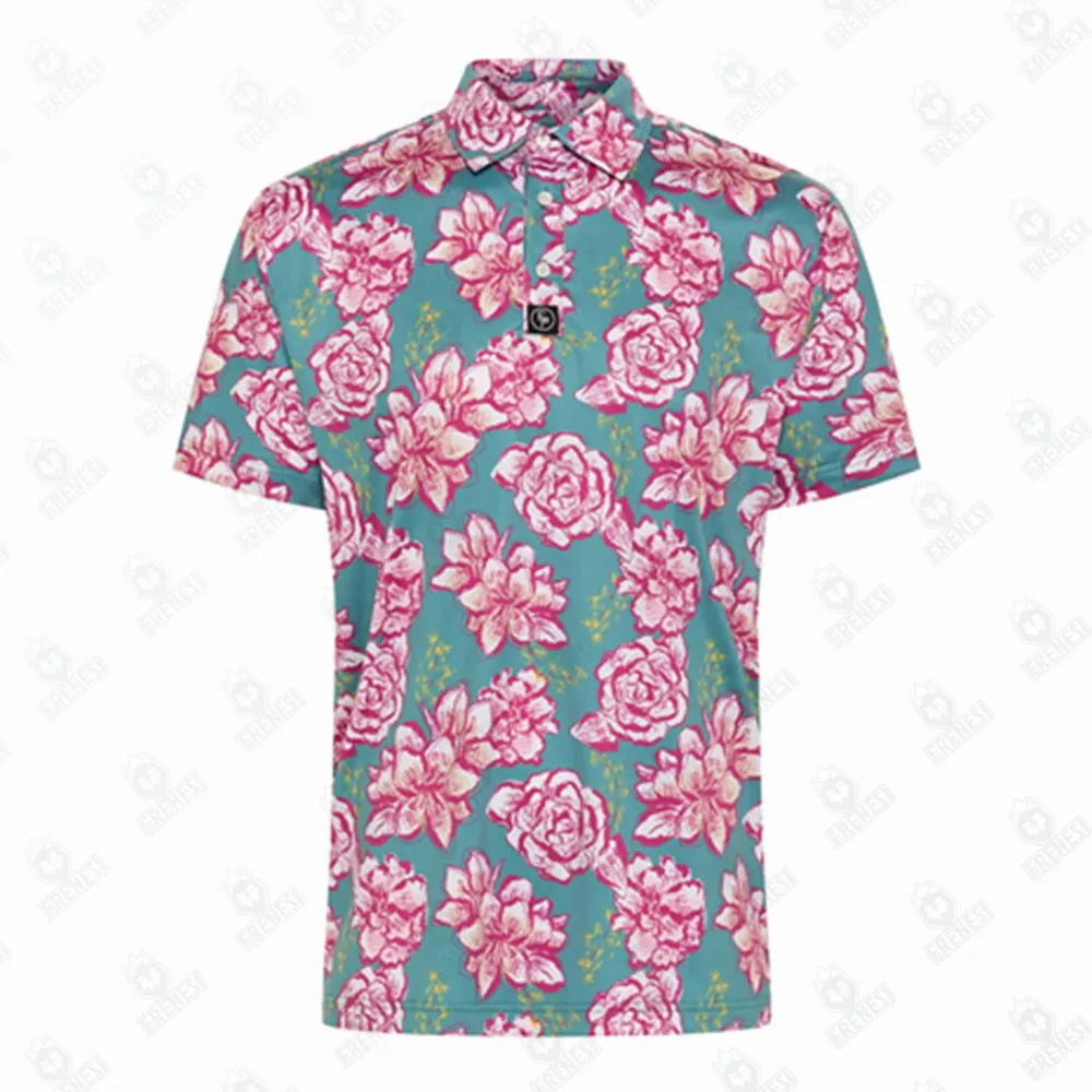 Even Par Golf Men's Wear Neon Shark Short Sleeve Polo T-shirts Golf Apparel Breathable Fabric Outdoor Sport Casual Golf Summer