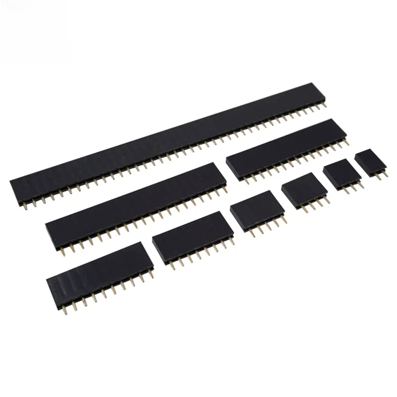 10 douilles femelles à une rangée d'aiguilles de pas 2,54 mm 1 * 2p 3P 4p 5p 6P 7P 8P 10P 12P 14P 15P 16P 18P 20P 25p 40P connecteur d'aiguille