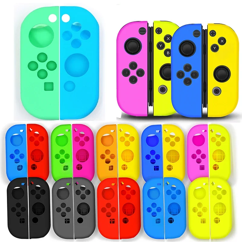 Pour Switch contrôleur étui pour NS Joycon couverture peau poignée de remplacement coque en Silicone avec poignée de pouce pour Nintendo Switch