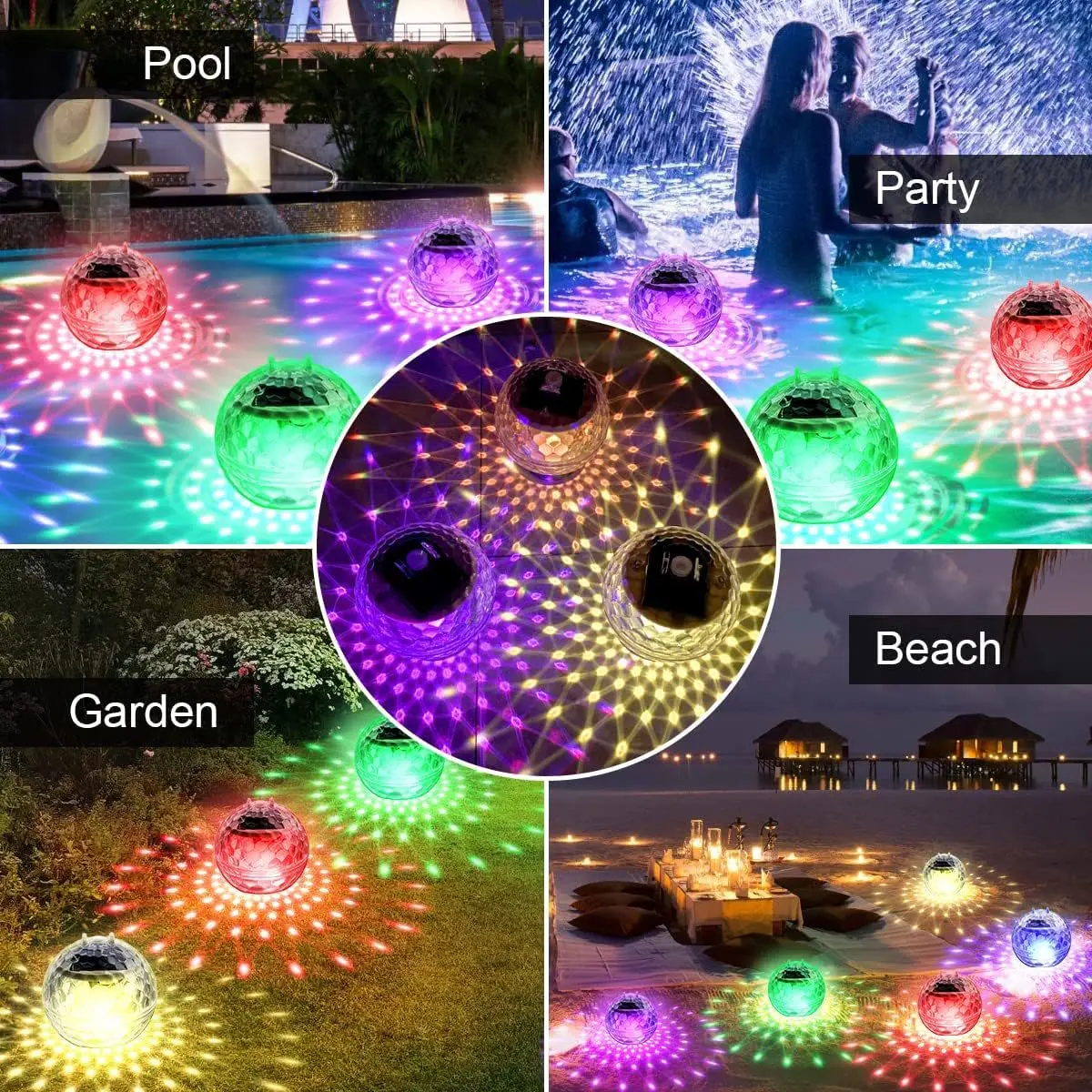 Solar Floating Pond Light, Floating Water Ball Lamp, Waterproof Colorful Changing Pond Decor, Swimming Pool Party Garden Lamp