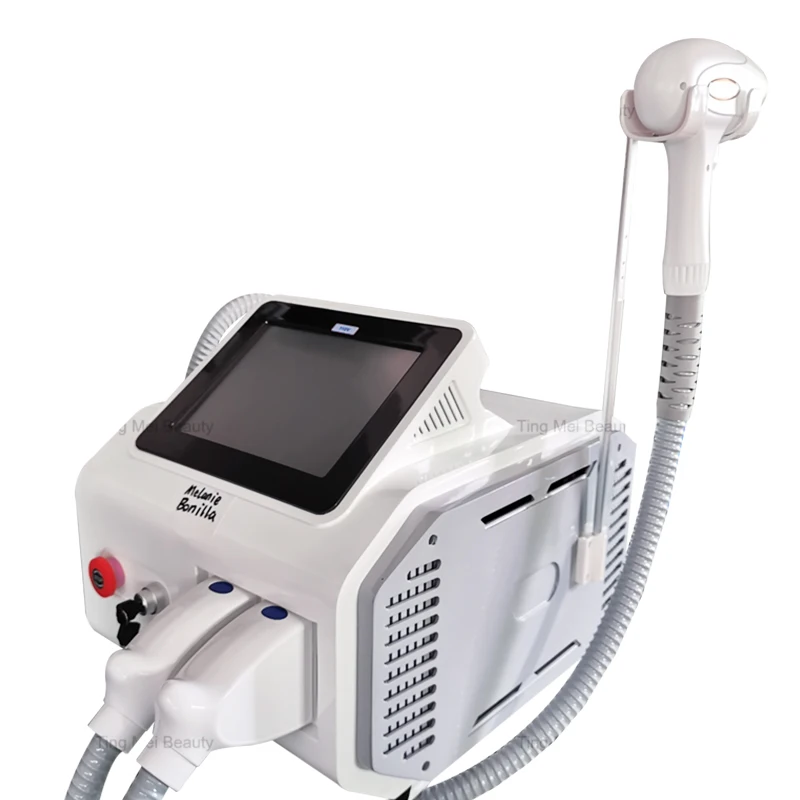 

2025 New Design 2In1 Titanium Laser TEC Cooling System Tattoo Remo ND Diode Laser 755 808 1064 Laser Hair Remo Machine