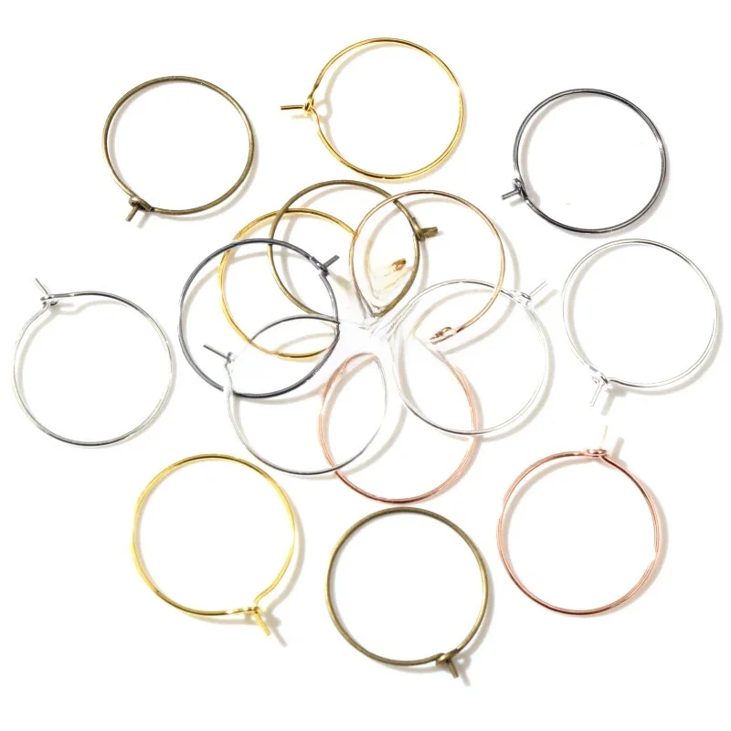 50 szt. 20 25 30 35 40mm pozłacane posrebrzane kolczyki z dużym kółkiem kolczyki kolczyki kolczyki do DIY materiały do wyrobu biżuterii — zdjęcie 2