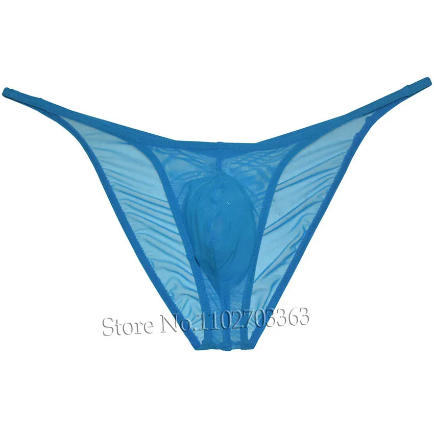 Mens Sheer Mesh Bikini Briefs Cheeky Jockstrap Ultathin Thongs Comfortable See-Through Hipster Briefs Soft Stretchy Underwear