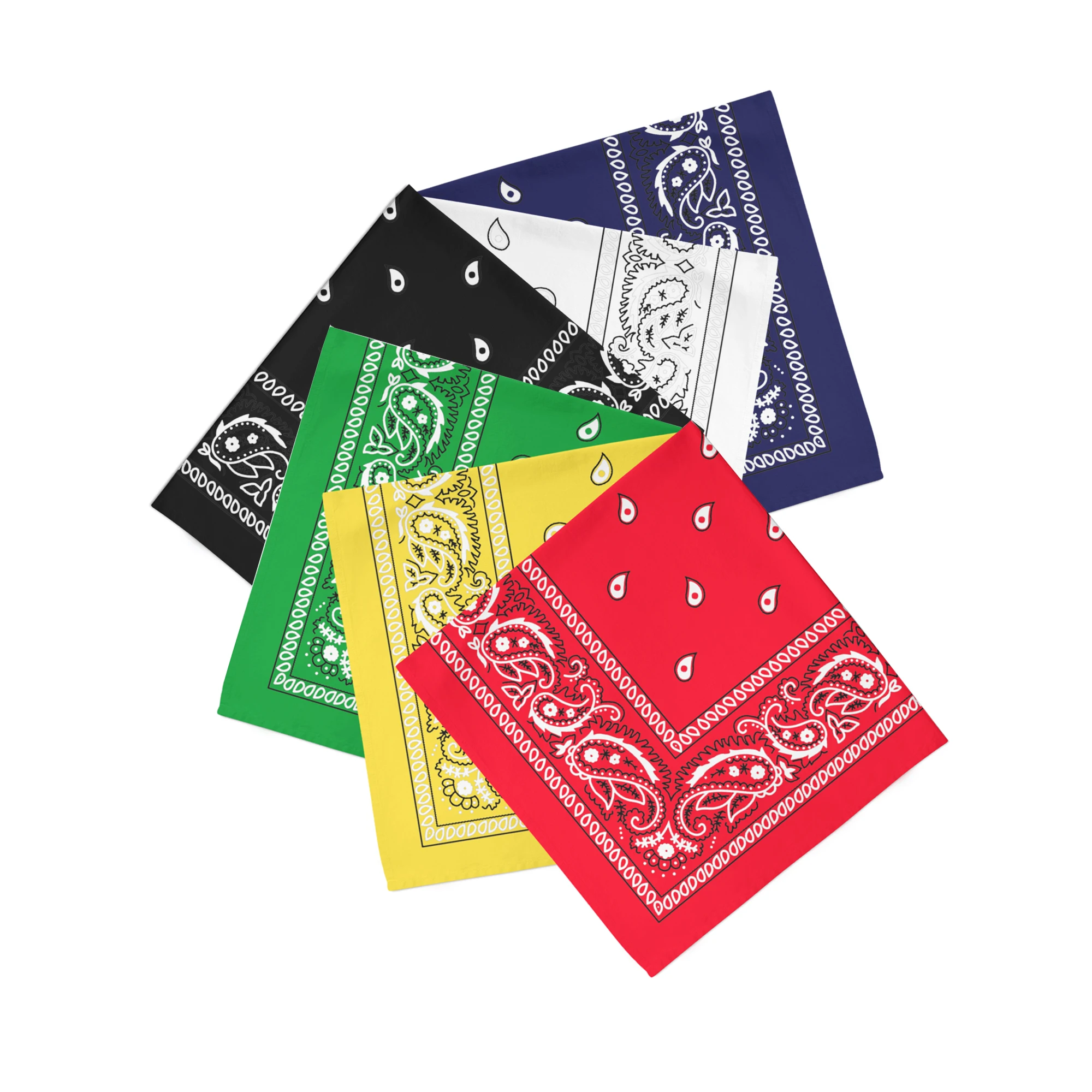 Pack of 12 Bandanas Cotton Paisley Regular 22 in or XL 27 in Size