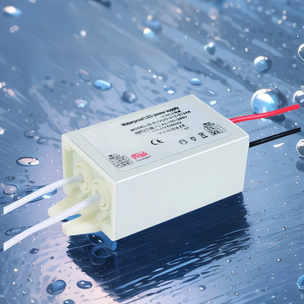 Wodoodporny zasilacz LED 12W Wejście AC 110-265V Wyjście DC 12V IP67 Adapter sterownika LED do transformatora oświetlenia wewnętrznego i zewnętrznego — zdjęcie 2