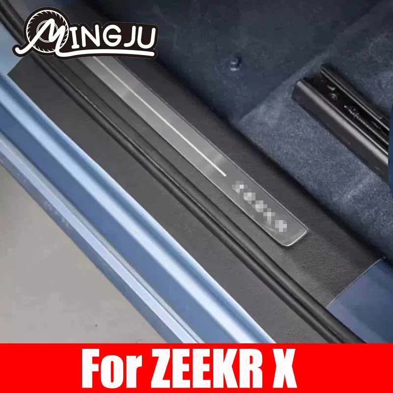 For ZEEKR X 2023 2024 Door Sill Leather Protective Cover Door Anti-kick Decor Cover Stickers