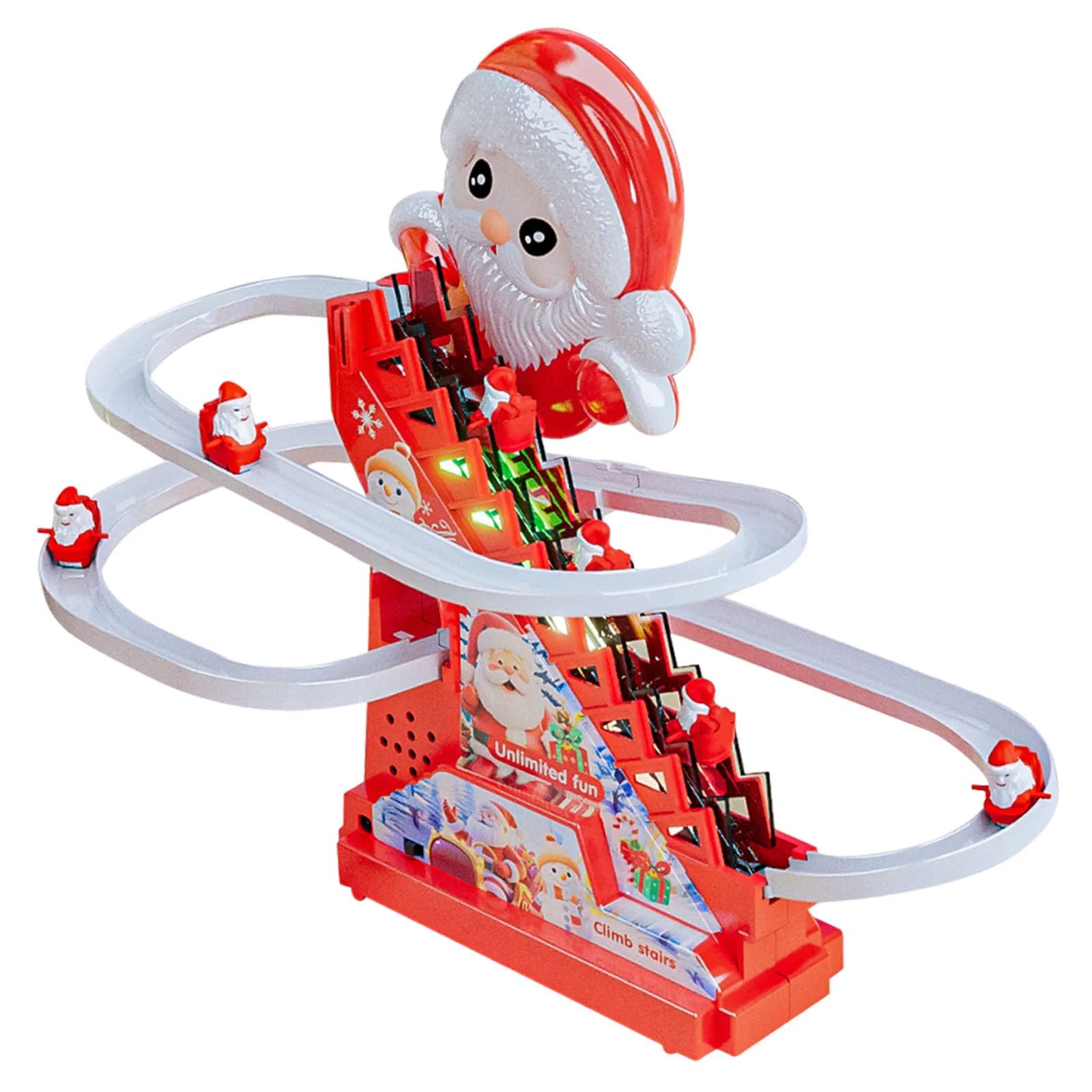 รถไฟเป็ดขึ้นบันได รถของเล่นรางไฟฟ้า ตัวต่อเสริมพัฒนาการ รถไฟฟ้าของเล่นมีไฟและเสียง สำหรับเด็ก ของขวัญวันเกิด