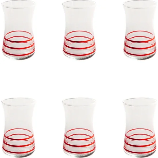 

Başak 42361 Saddlebag Circle (Red) Decor 6 Tea Glasses Başak 42361