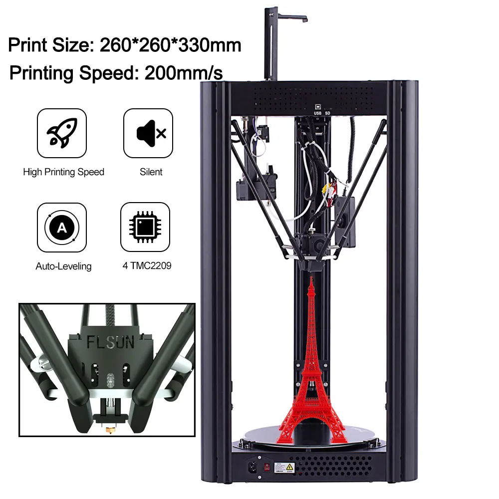

Twotrees FLSUN SuperRacer SR 3D Printer 200mm/s High Speed TMC2209 Silent Driver Dual Drive Extruder Auto-Leveling DIY Kits