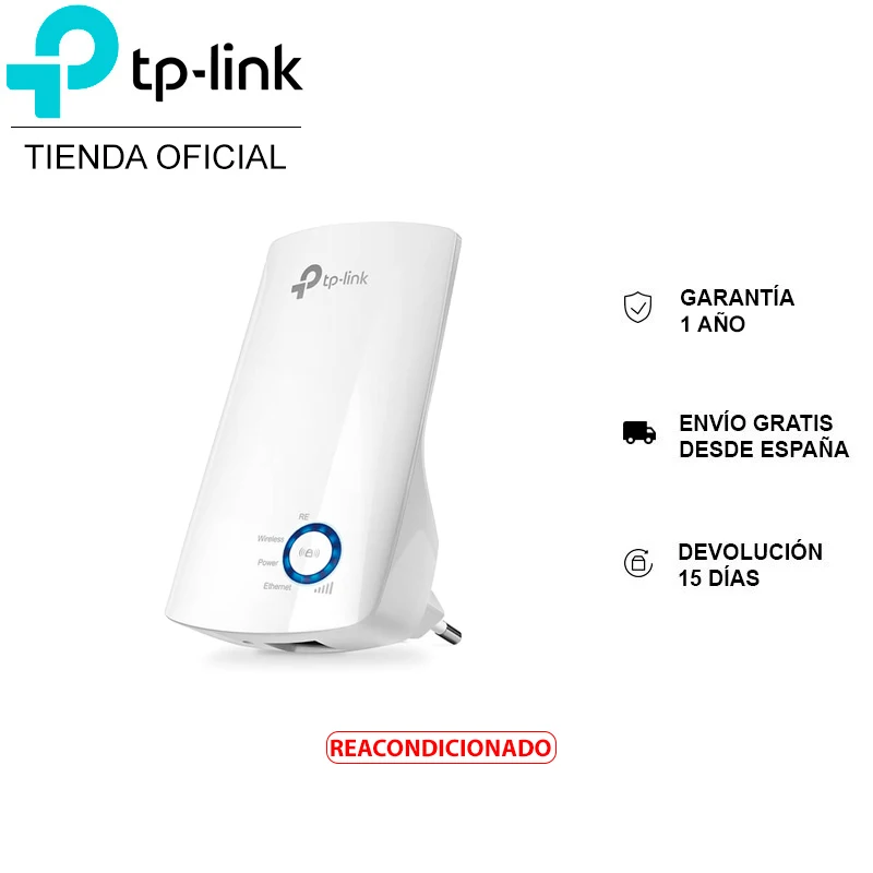 TP-LINK TL-WA850RE Universal Wi-Fi extender repeater 300Mbps plug included internal antennas REFURBISHED