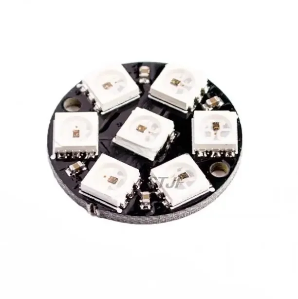5 sztuk/partia 7 bitów 7 X WS2812 5050 RGB lampa pierścieniowa LED ze zintegrowanymi sterownikami — zdjęcie produktu 3