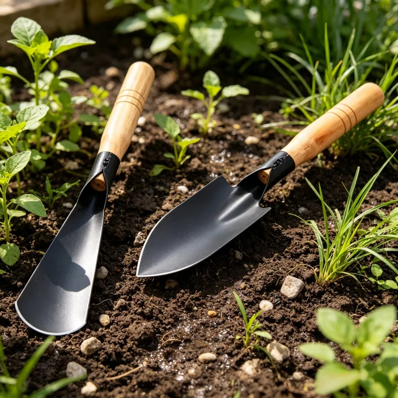 Garden Hand Shovel  Trowel Wooden Handle Spade Digging Weeding Transplanting Flower Vegetable Potting Soil Gardening Tool