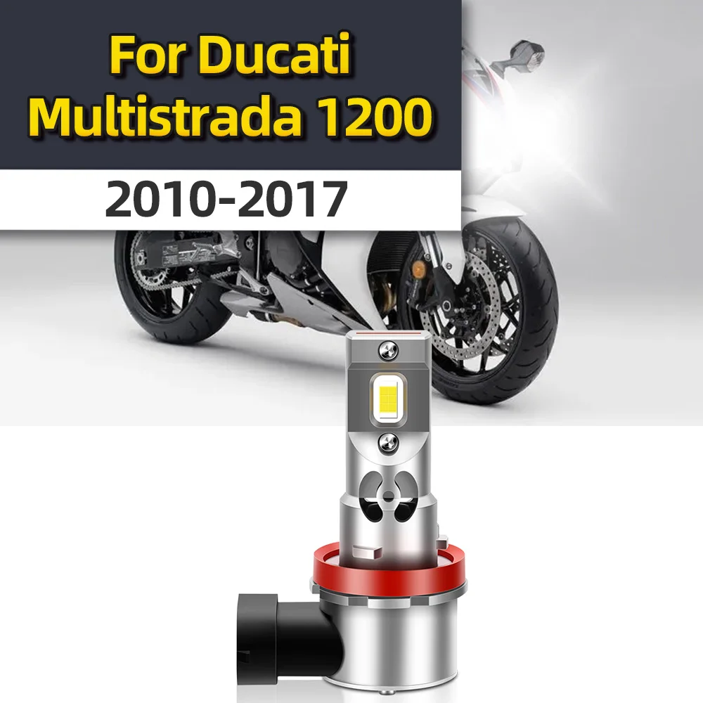 

Мотоциклетная лампа H11 H8 для передней фары, 6000 лм, 1200 K, для Ducati Multistrada 2010, 2017-, комплект для обновления, дальний и ближний свет, мотоциклетный велосипед, 12 В