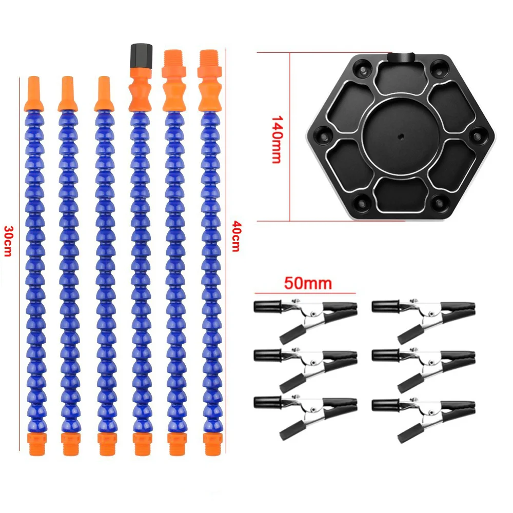 Outil de support rapide PCB de troisième main avec 6 bras flexibles réglables, main auxiliaire de soudage adaptée à l'assemblage de réparation de soudure