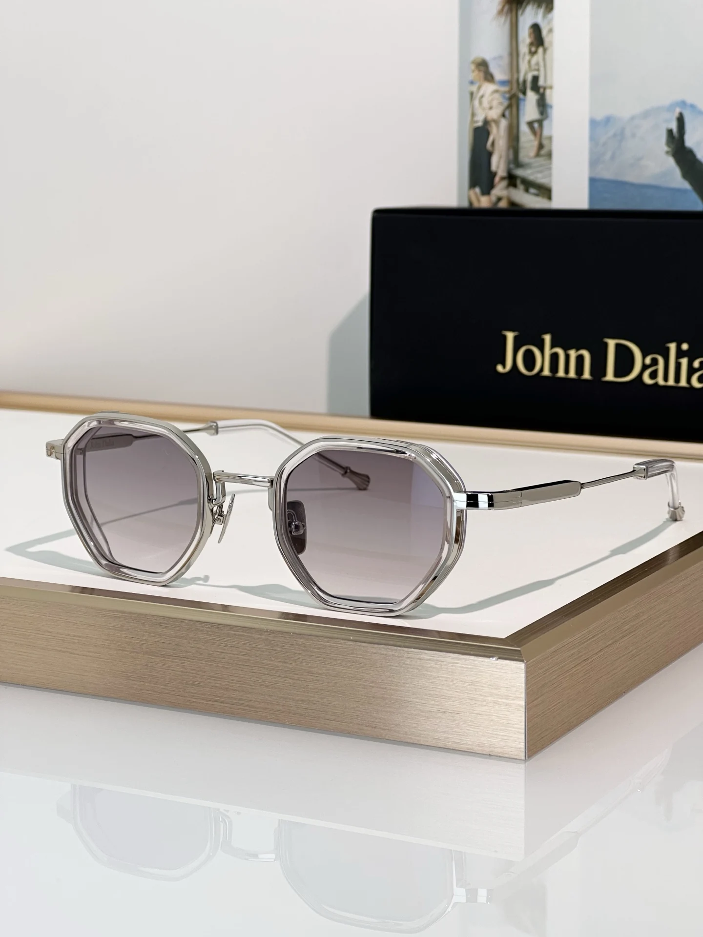 Originele ontwerper Nieuw voor JOHN DALIA JD Harrison Mode-zonnebril Vrije tijd Zakelijk Trendy Heren Dames Paarbril met doos