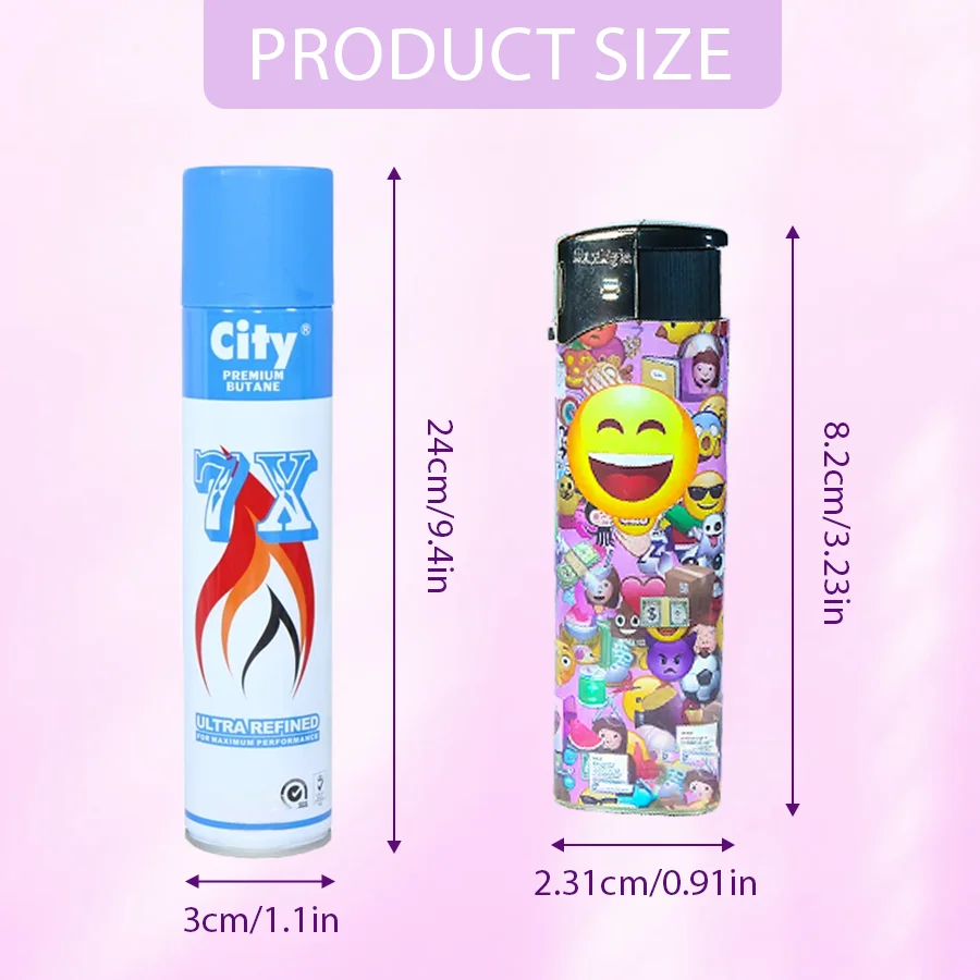 50-Piece Creative Print Lighters with 1PC Butane Refill - Sturdy Material, Diverse Fun Creative Patterns