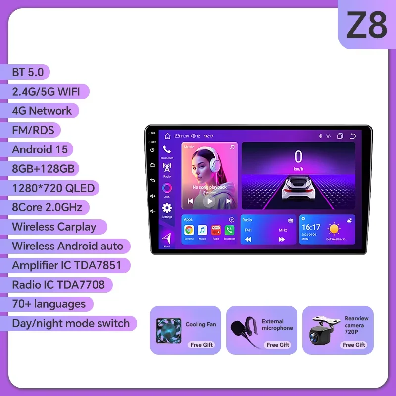 Autoradio voor Toyota Prius 2009 - 2015 XW30 Draadloze Carplay Android Auto Auto Multimedia Speler 2 Din