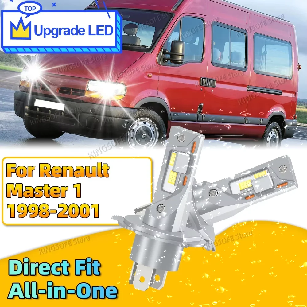 

180 Вт супер яркие автомобильные светодиодные лампы для фар Canbus без ошибок 6000K для Renault Master 1 1998 1999 2000 2001