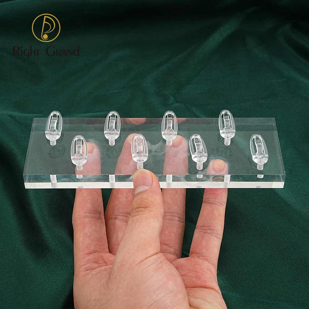 Clear Polished Acrylic Square Rectangle Nose Ring Clicker Hoop Earring Piercing Jewelry Display Holder Stands