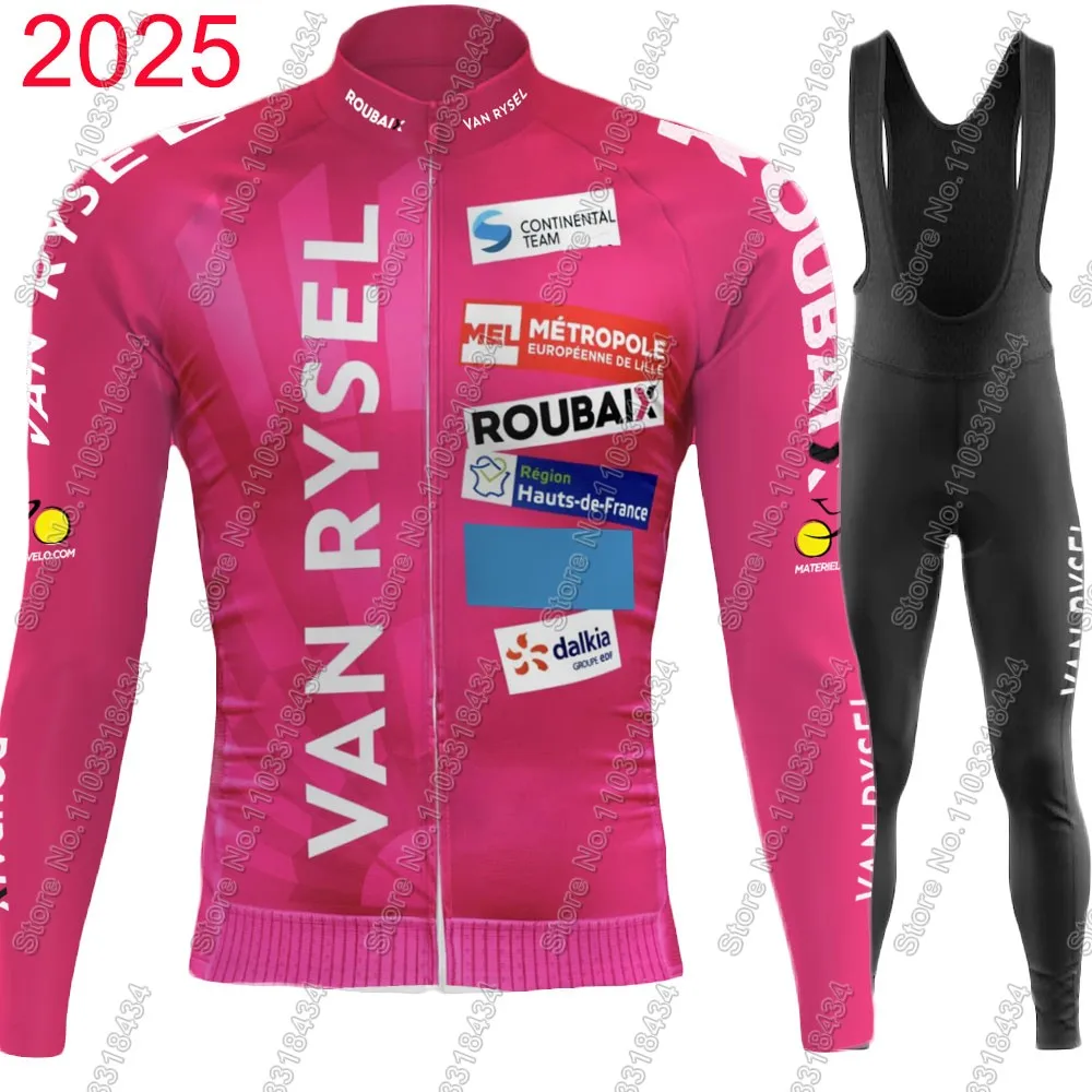 Van Rysel-Camiseta de ciclismo Roubaix, conjunto de equipo 2025, ropa de ciclismo de manga larga de verano de Francia, chaqueta térmica para bicicleta, traje, pantalones Bi