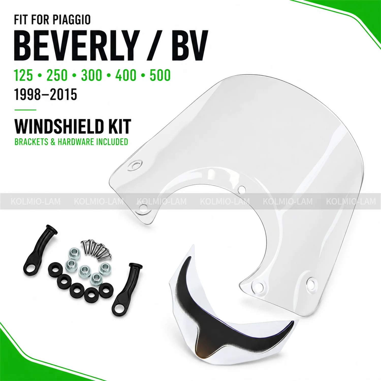Fit for BV 500 Beverly 125 500 400 Beverly 250 300 Tourer 250 300 Motorcycle Clear Windshield Windscreen Screen