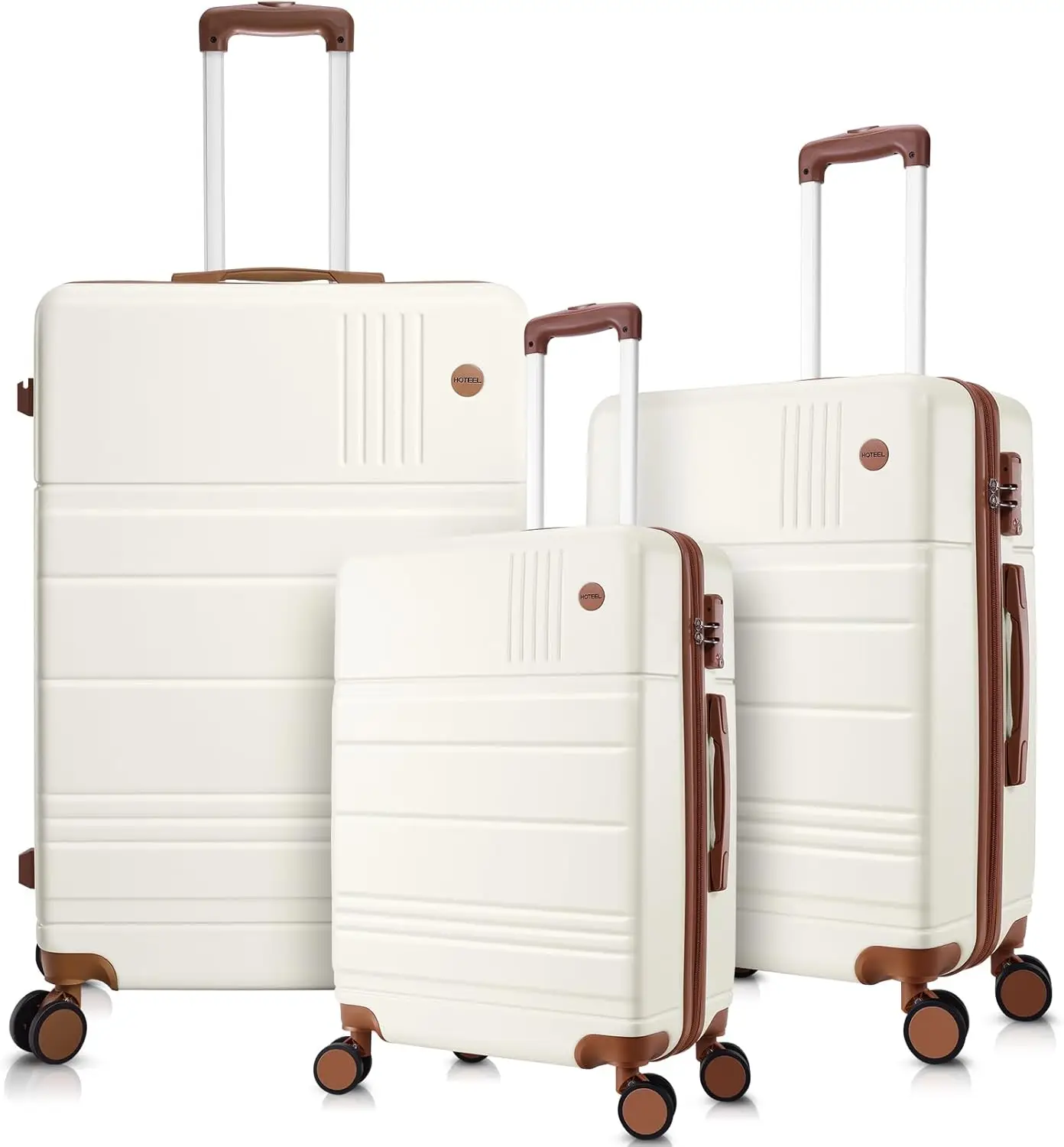 

Luggage Sets 3/4Pcs in set,ABS+PC Hard Shell Suitcases with Spinner Wheels,TSA Aproved Lock&Convient Side Hook,Travel SuitCase