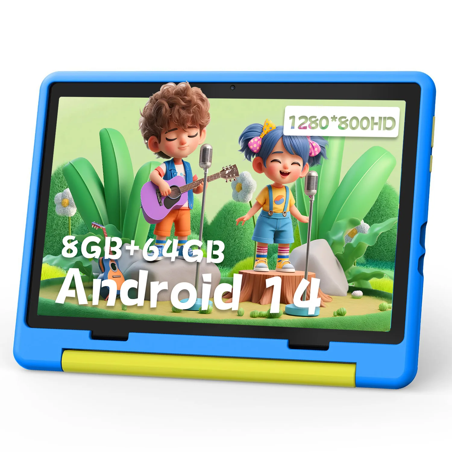 Kids Tablet KT1016 10.1 Inch Android 14 Quad Core 8 GB RAM 64 GB ROM WiFi Bluetooth 1 TB Expandable Children's Gift Tablet PC