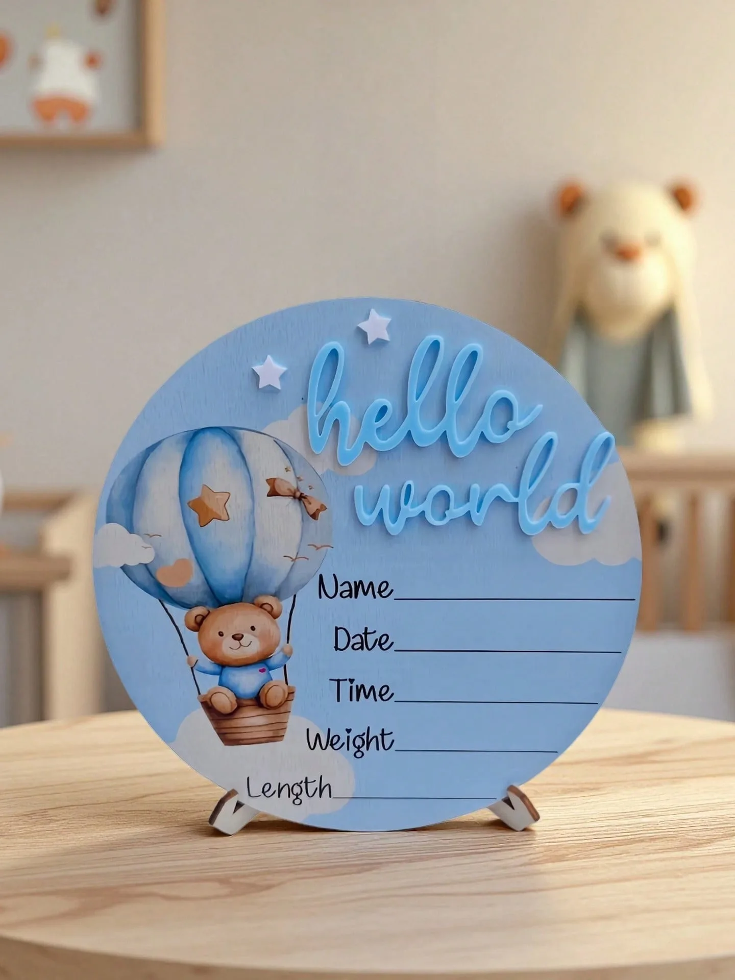 Baby Bear Hot Air Balloon Memorial Plaque Newborn Photography Prop Popular Gift for Expectant Mothers And New Families - view 6