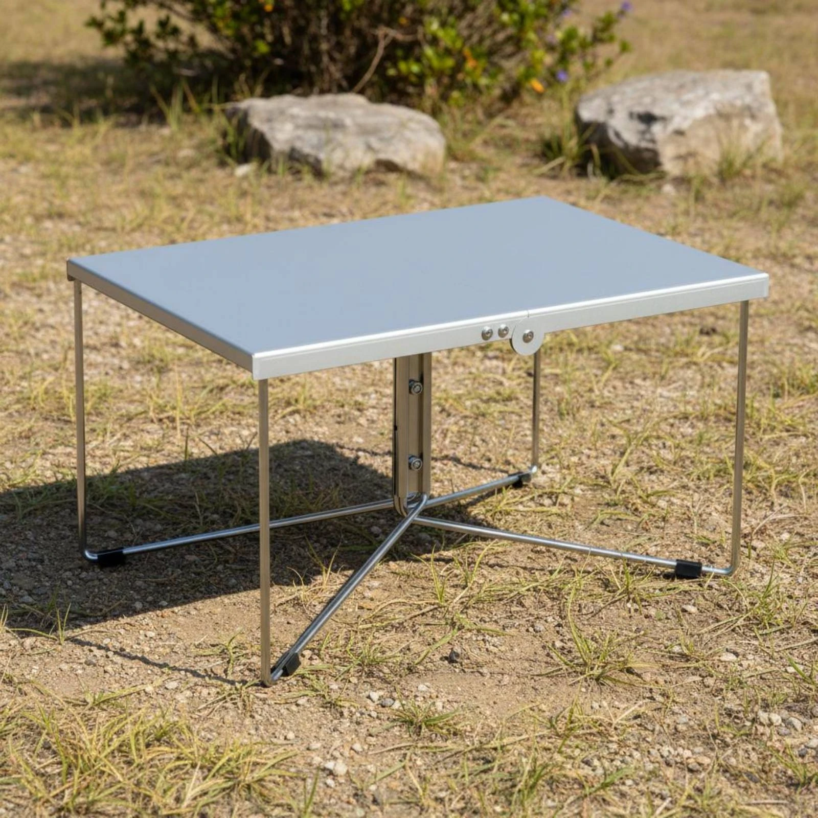 Folding Camping Table Frame Aluminum Alloy Lightweight Portable Table Legs Stand Adjustable Height Heavy Duty for Picnic Hiking