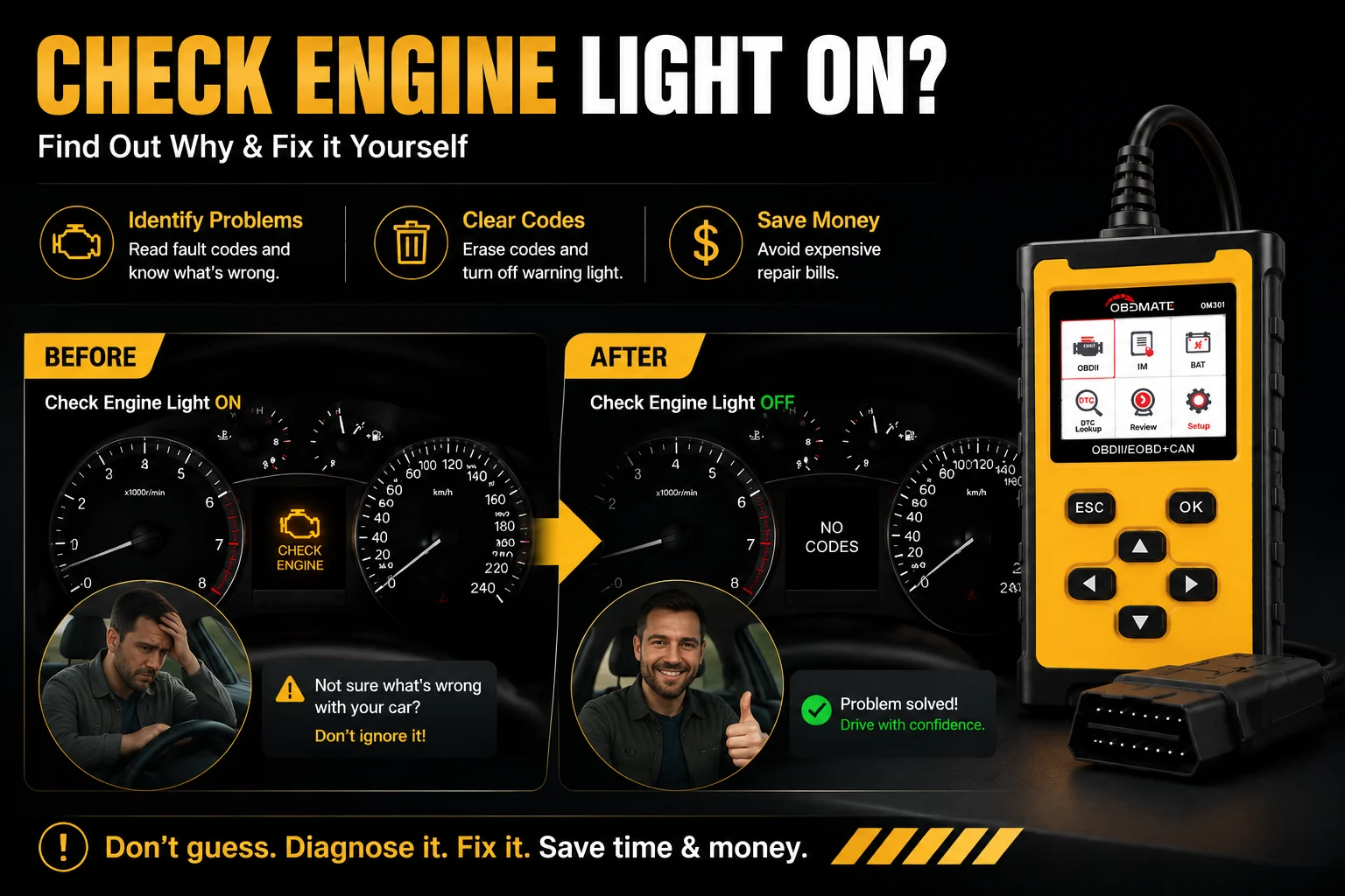 OBD2-Scanner Codeleser Motorfehleranzeige Auto-Diagnosegerät Fehlercodes Lesen und Löschen Volle OBD2-Funktionen 2026 – Detail 6