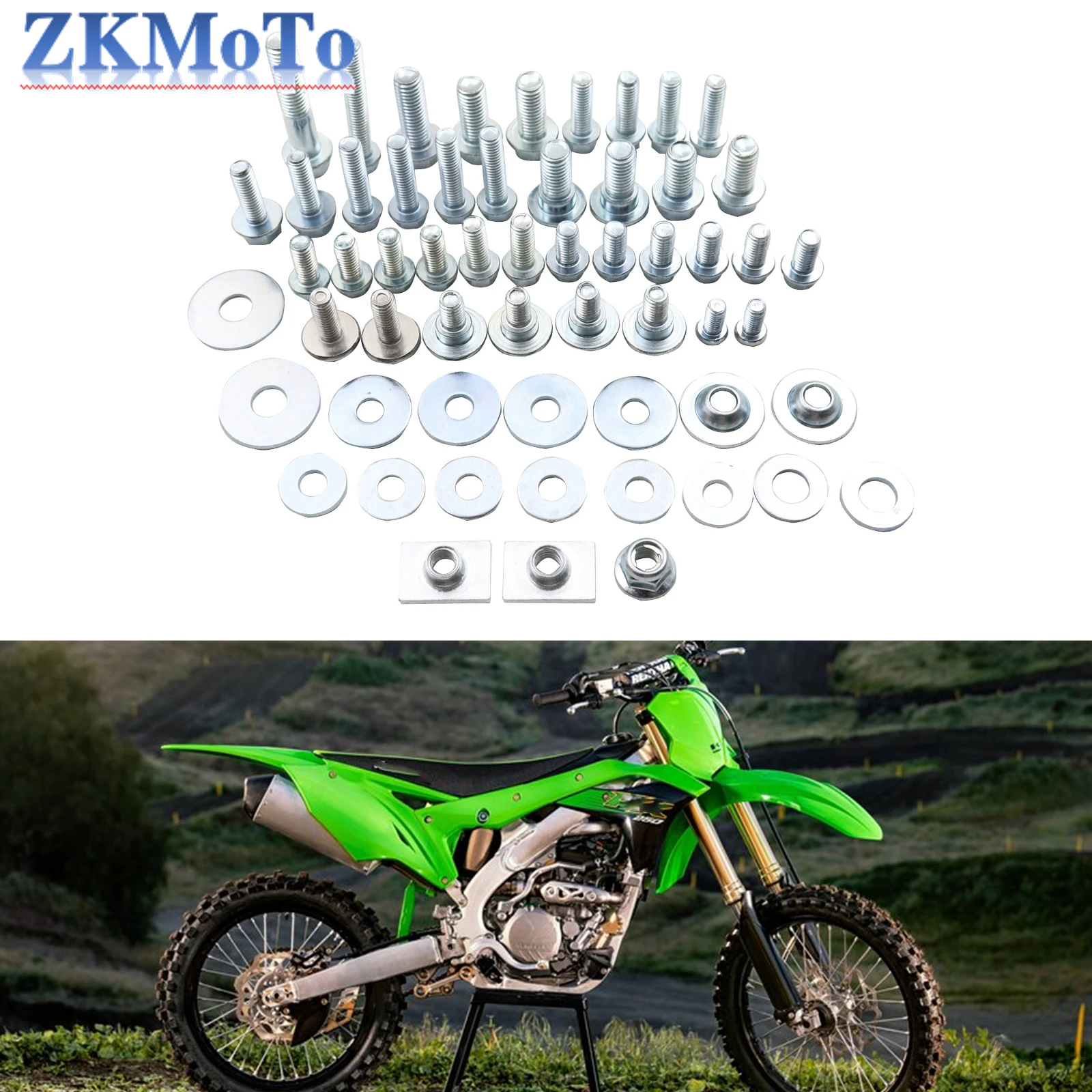 

Motorcycles Fairing Fender Screw Bolt Kit Fastener Set For Kawasaki KX125 KX250 KX250F KX450F 125-450 Dirt Bike Universal Parts