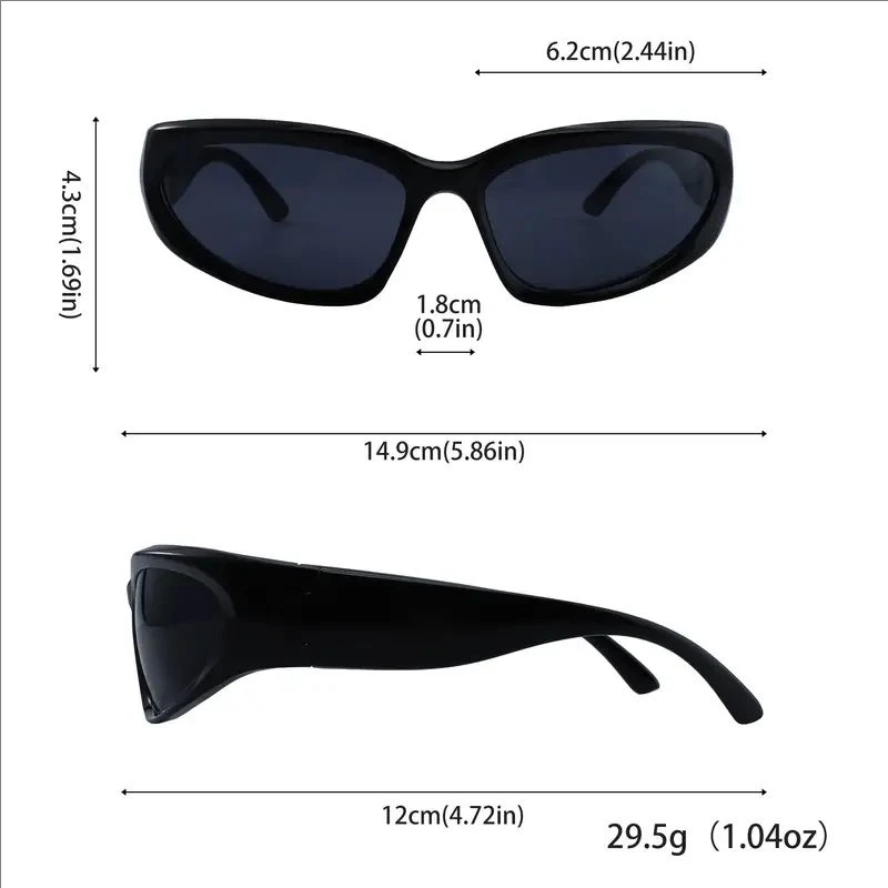 3PCS Sportbrille Y2K UV-Schutz zum Klettern, Laufen, Baseball, langlebiger PC-Rahmen und Objektiv – Detail 2