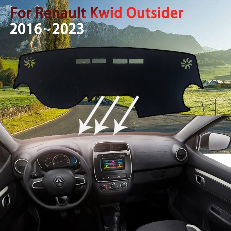 Dashboard Cover Mat For Renault Kwid Outsider 2016~2023 Interior Mouldings Accessories Avoid Light Pad Instrument Platform Mats