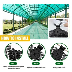 Toldo Clipes de plástico para jardim, Outdoor Shade Cloth Net, Clip para Camping, Ferramentas para construção de cerca, Fix Clamp, Gancho Toldo, 5-100Pcs