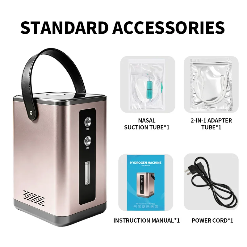 Hydrogen Water Electrolysis Generator Rehabilitation Aluminum Alloy Casing 450ML Hydrogen Inhalation Machine 99.99% Purity