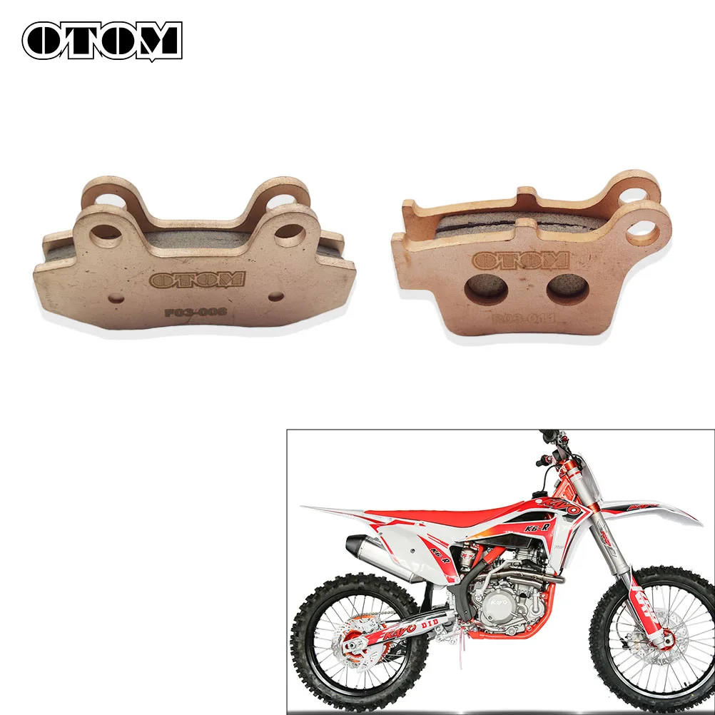 OTOM juego de pastillas de freno delanteras y traseras de motocicleta discos de Base sinterizados de cobre F03/R03 para KAYO T4 T6 K6 X2 KEWS K16